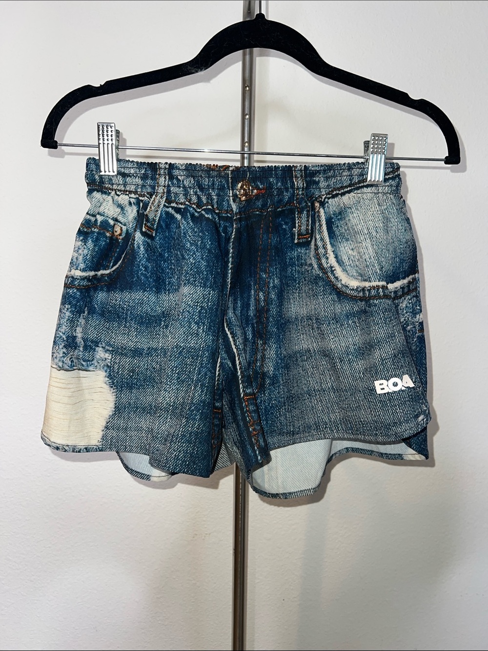 BOA AeroPro Split Blue Denim Women’s Running Shorts Jorts